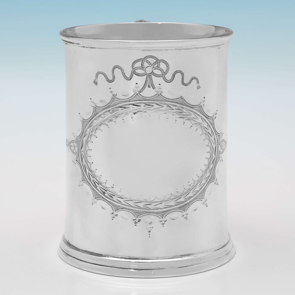 Antique Sterling Silver & Glass Mug - Alexander Macrae, hallmarked in 1866 London - Victorian - Image 4