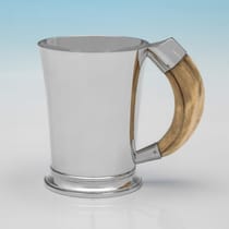 Sterling Silver & Boar Tusk Pair of Mugs - Goldsmiths & Silversmiths Co., hallmarked in 1937 London - George VI - Thumbnail 2