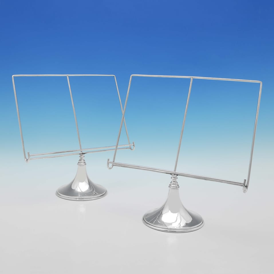 Antique Silver Plate Pair of Music Stands - Asprey & Co. Ltd., made circa 1910 London - George V