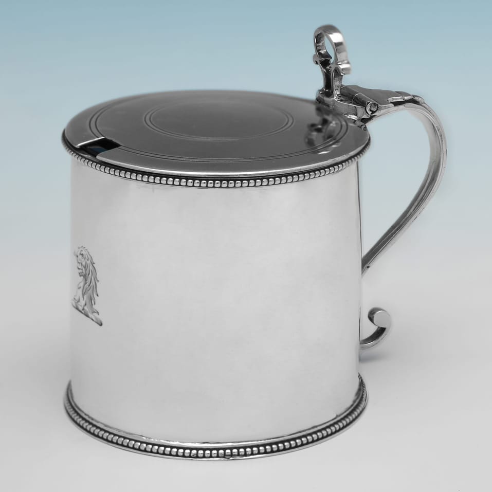 Antique Sterling Silver Mustard Pot - Hester Bateman, hallmarked in 1789 London - George III