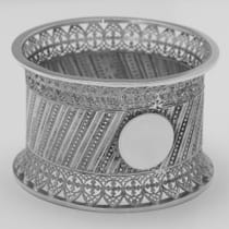 Antique Sterling Silver Set of 4 Napkin Rings - E. S. Barnsley & Co., hallmarked in 1890 Birmingham - Victorian - Thumbnail 3