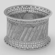 Antique Sterling Silver Set of 4 Napkin Rings - E. S. Barnsley & Co., hallmarked in 1890 Birmingham - Victorian - Thumbnail 4