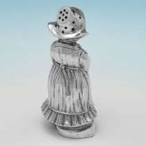 Antique 800 Standard Silver Novelty Pair of Pepper Pots - made circa 1910 - Victorian - Thumbnail 6