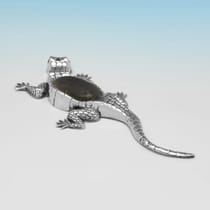 Antique Sterling Silver 'Gecko' Pincushion - Crisford & Norris Ltd., hallmarked in 1908 Birmingham - Edwardian - Thumbnail 2