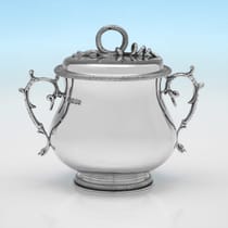 Antique Britannia Standard Silver Porringer - Hicklenton & Phillips, hallmarked in 1908 London - Edwardian - Thumbnail 1