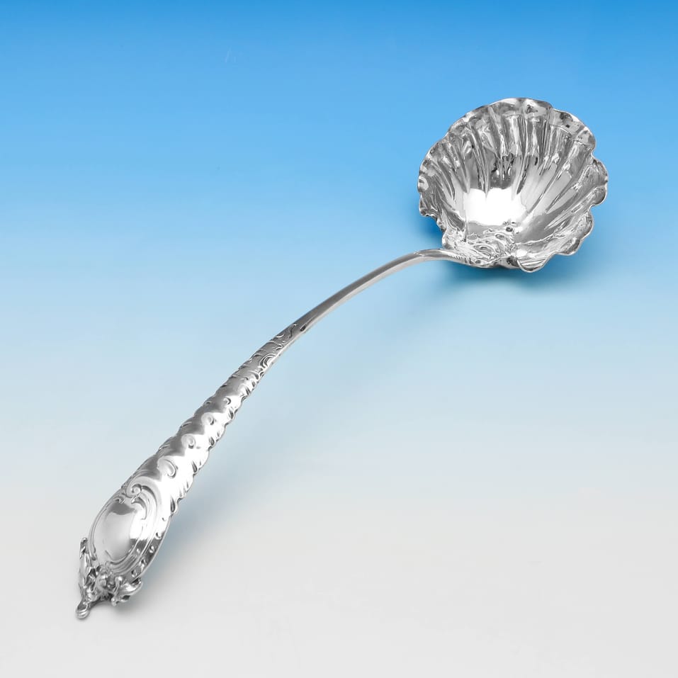 Antique Sterling Silver Punch Ladle - Ebeneezer Coker, hallmarked in 1756 London - George II - Image 2