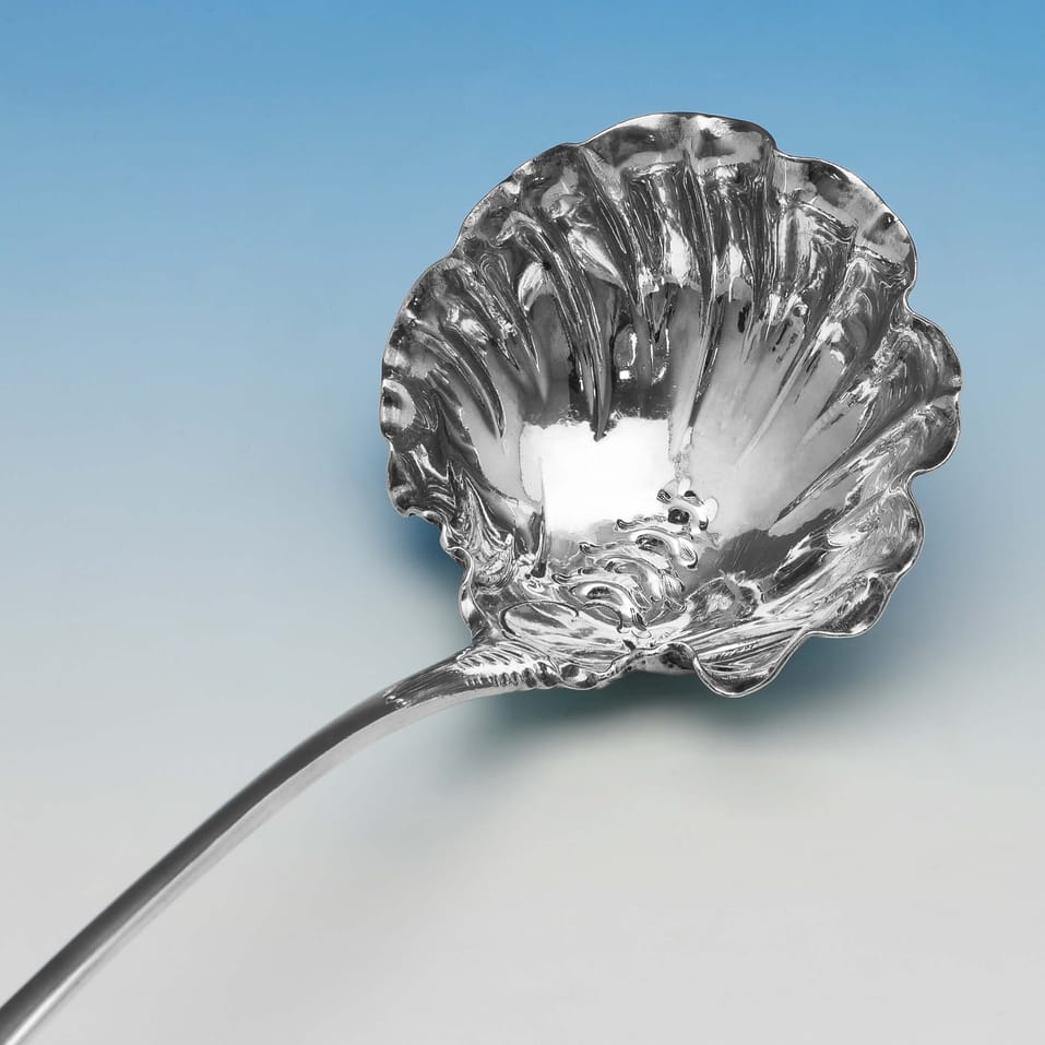 Antique Sterling Silver Punch Ladle - Ebeneezer Coker, hallmarked in 1756 London - George II - Image 4