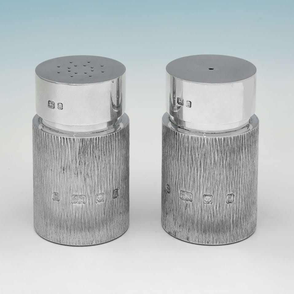 Sterling Silver Salt & Pepper - Michael Winter, hallmarked in 1979 London - Elizabeth II