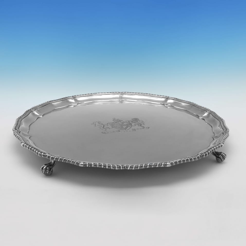 Antique Sterling Silver 24.5" Salver - Edward Ker Reid, hallmarked in 1874 London - Victorian - Image 2