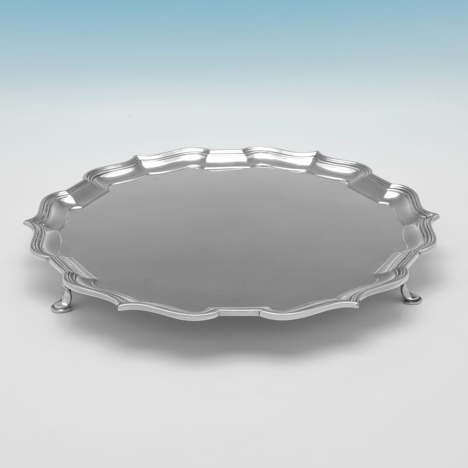 Antique Sterling Silver Salver - D. & J. Wellby, hallmarked in 1900 London - Victorian - Image 2