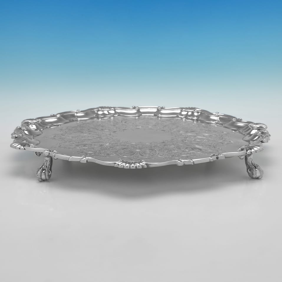 Antique Sterling Silver Salver - Reid & Sons, hallmarked in 1906 London - Edwardian - Image 3