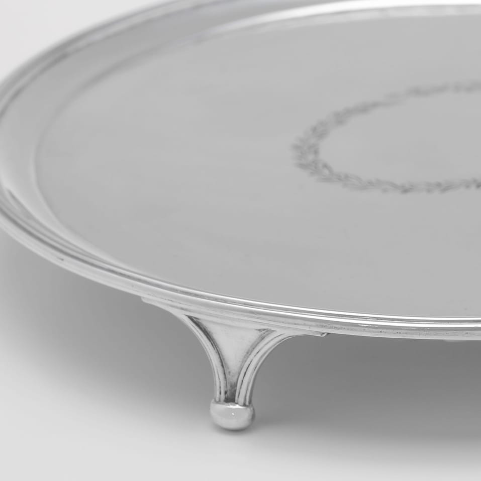 Antique Sterling Silver Salver - John Wakelin & William Taylor, hallmarked in 1790 London - George III - Image 4