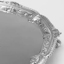 Antique Sterling Silver Salver - Gibson & Langman, hallmarked in 1889 London - Victorian - Thumbnail 3