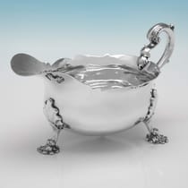 Antique Sterling Silver Sauce Boat - William Galloway, hallmarked in 1823 London - George IV - Thumbnail 1