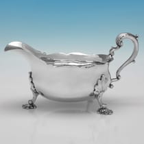 Antique Sterling Silver Sauce Boat - William Galloway, hallmarked in 1823 London - George IV - Thumbnail 2