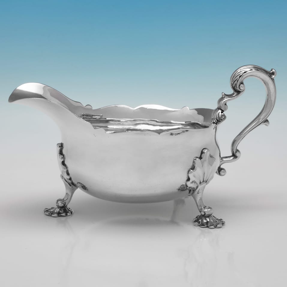 Antique Sterling Silver Sauce Boat - William Galloway, hallmarked in 1823 London - George IV - Image 2