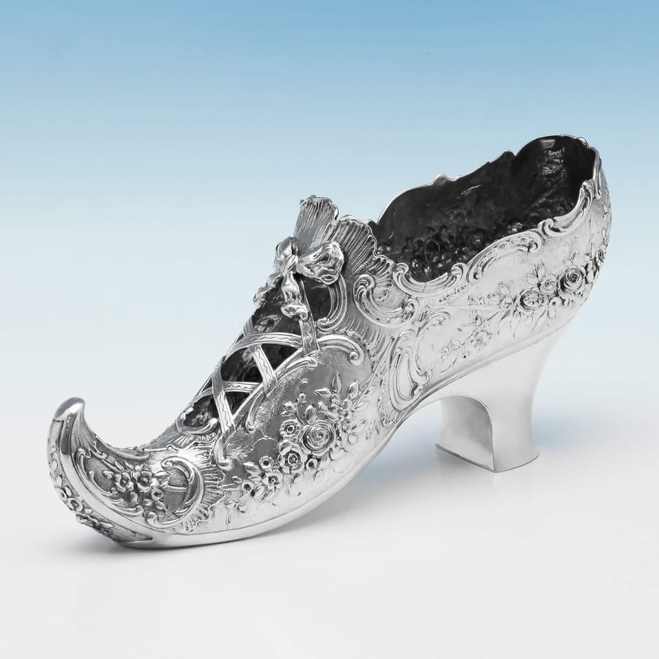 Antique Sterling Silver Shoe Model - Edwin Thompson Bryant, hallmarked in 1896 London - Victorian