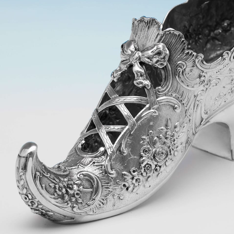 Antique Sterling Silver Shoe Model - Edwin Thompson Bryant, hallmarked in 1896 London - Victorian - Image 3