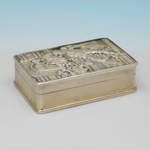 Antique Sterling Silver 'Topers' Snuff Box - Christopher Buckler, hallmarked in 1821 London - George IV - Thumbnail 2