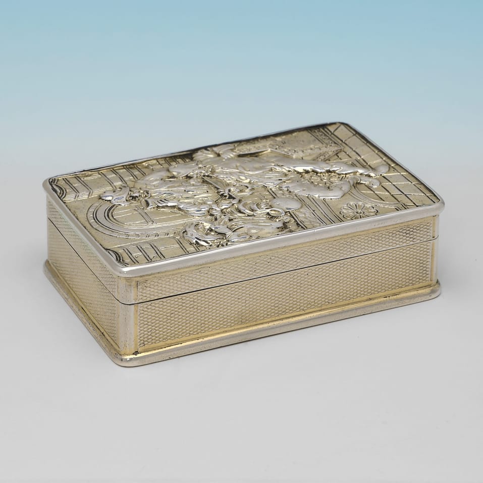 Antique Sterling Silver 'Topers' Snuff Box - Christopher Buckler, hallmarked in 1821 London - George IV - Image 2