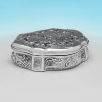 Antique Foreign Silver Snuff Box - made circa 1890 - Victorian - Thumbnail 1