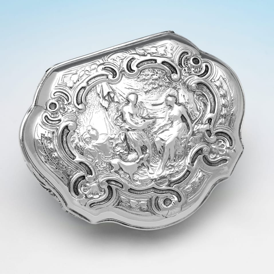 Antique Foreign Silver Snuff Box - made circa 1890 - Victorian - Image 3