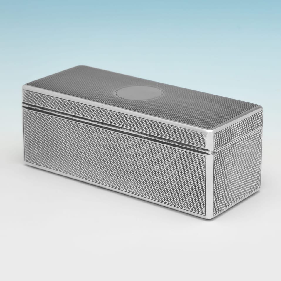 Antique Sterling Silver Snuff Box - Wright & Davies, hallmarked in 1922 London - George V - Image 3