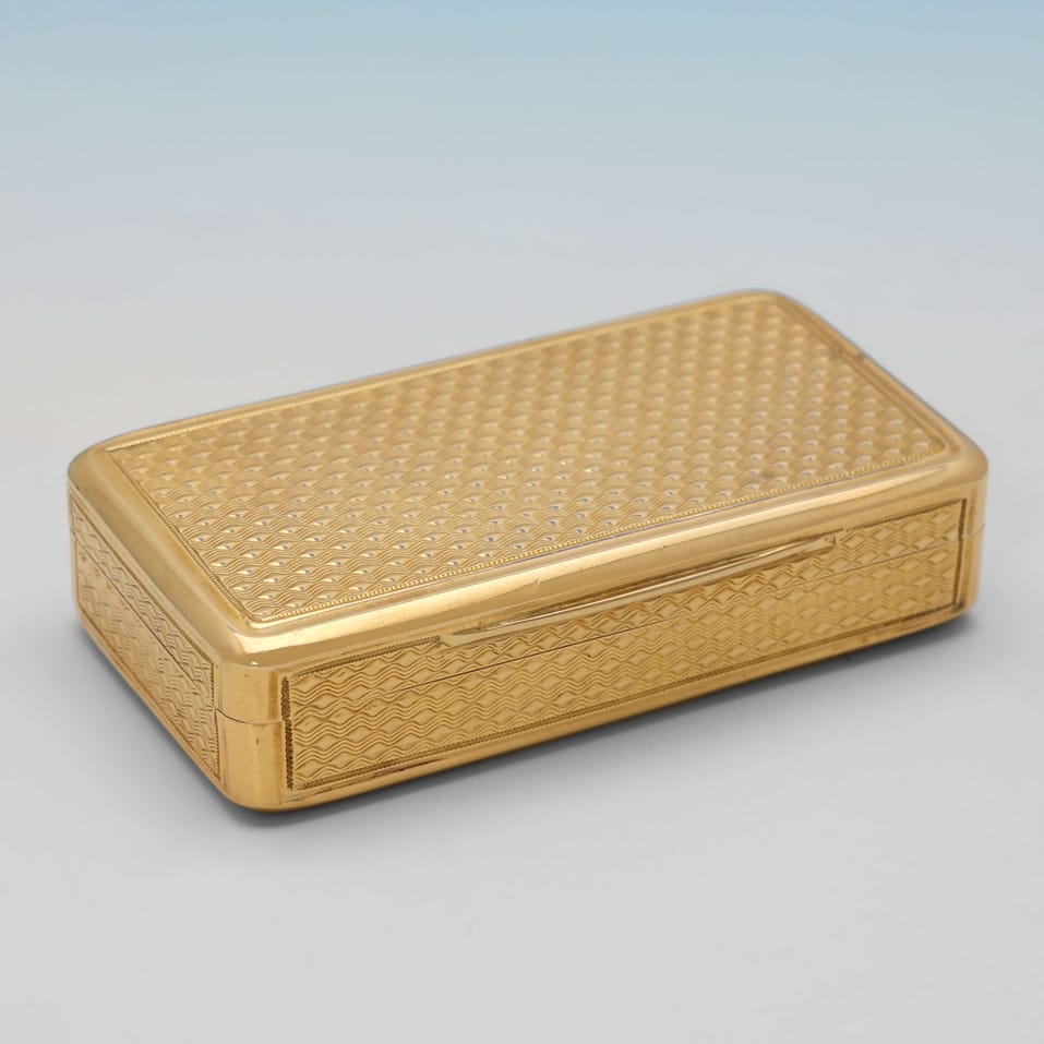 Antique Gold Snuff Box - George Longstaff, hallmarked in 1803 London - George III