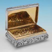 Antique Sterling Silver Snuff Box - Joseph Willmore, hallmarked in 1832 Birmingham - William IV - Thumbnail 2