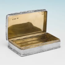 Antique Sterling Silver Snuff Box - Francis Clark, hallmarked in 1843 Birmingham - Victorian - Thumbnail 2