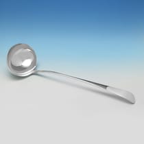 Antique Sterling Silver Soup Ladle - Thomas Chawner, hallmarked in 1772 London - George III - Thumbnail 1