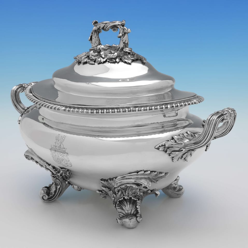 Antique Sterling Silver Soup Tureen - Barnards, hallmarked in 1835 London - William IV - Image 2