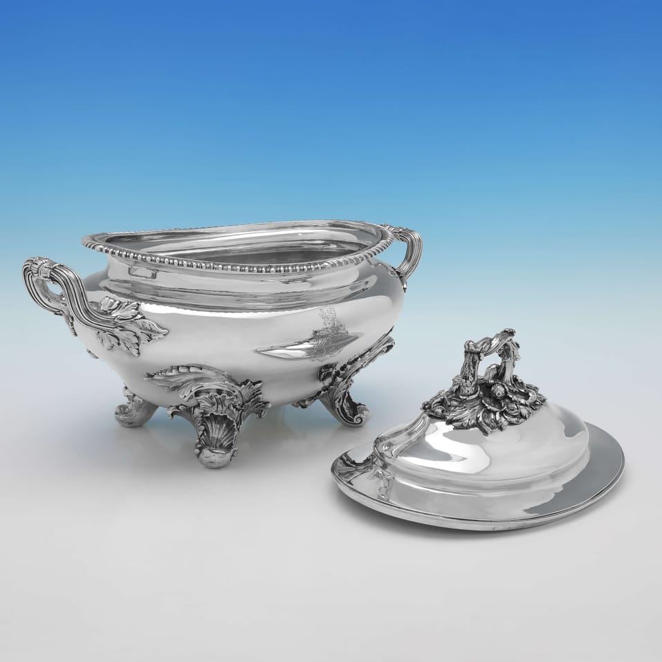 Antique Sterling Silver Soup Tureen - Barnards, hallmarked in 1835 London - William IV - Image 3