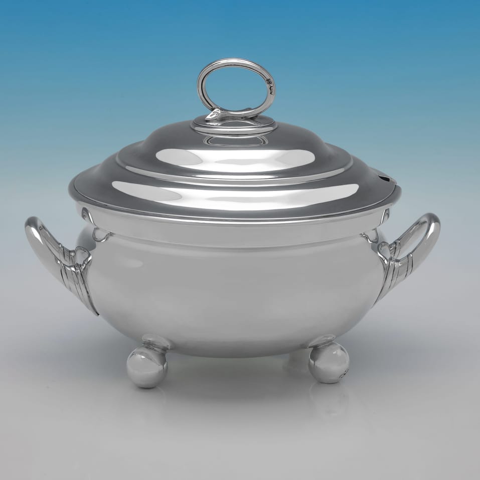 Antique Sterling Silver Soup Tureen - Aldwinckle & Slater, hallmarked in 1892 London - Victorian