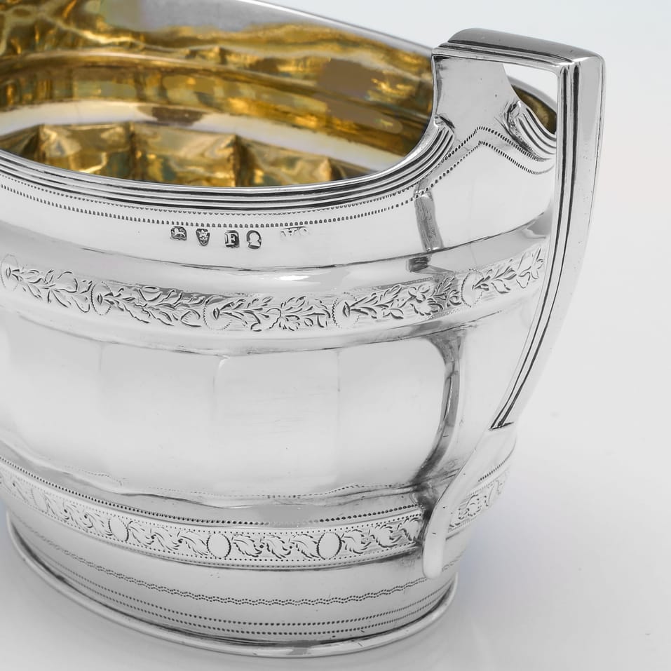 Antique Sterling Silver Sugar & Cream Set - Stephen Adams I, hallmarked in 1801 London - George III - Image 3