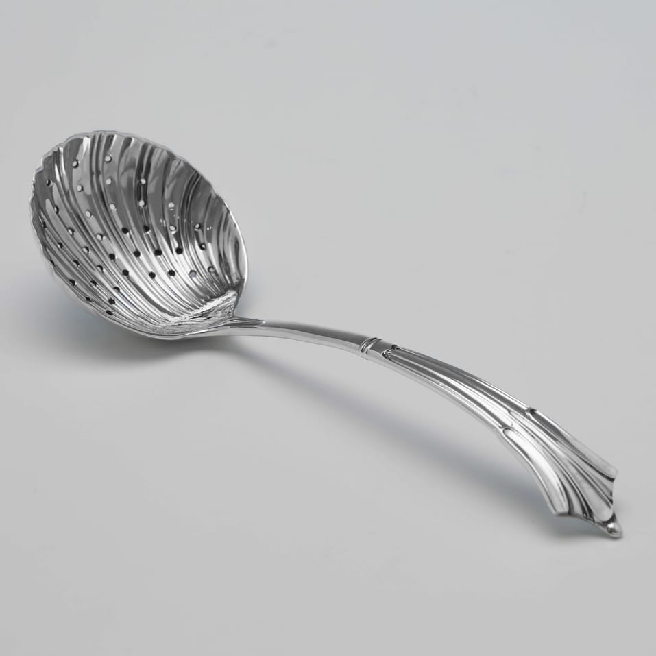 Antique Sterling Silver & Glass Sugar Basket & Spoon - Skinner & Co., hallmarked in 1914 London - George V - Image 5