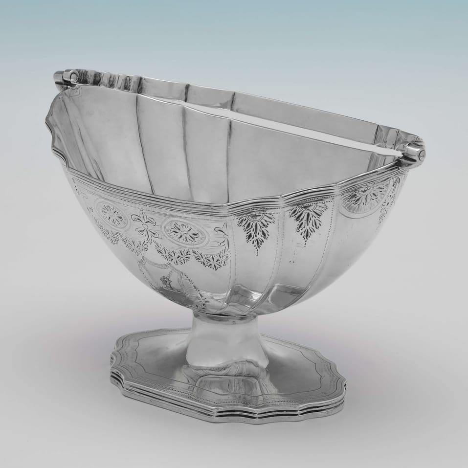 Antique Sterling Silver Sugar Basket - Solomon Hougham, hallmarked in 1795 London - George III - Image 3