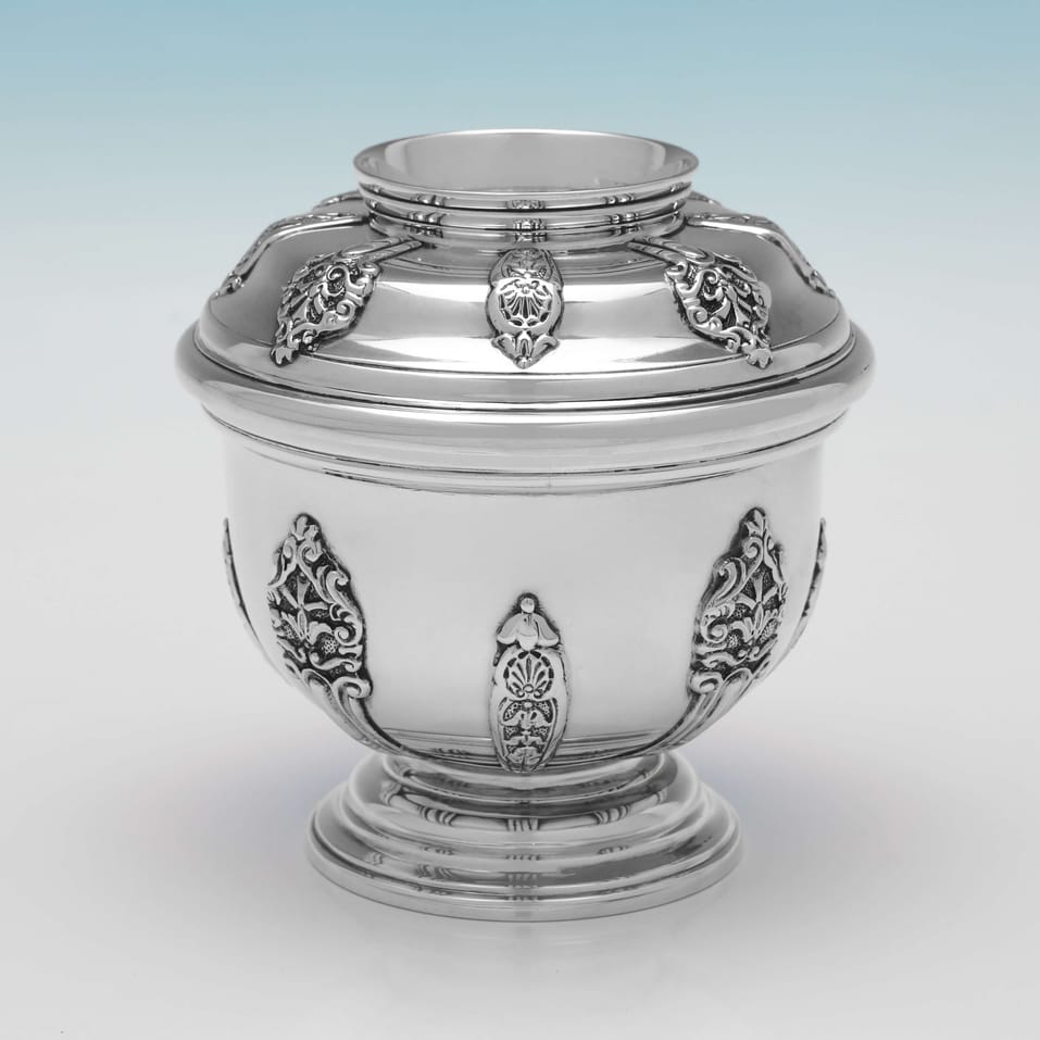 Antique Sterling Silver Sugar Bowl - Henry & Arthur Vander, hallmarked in 1906 London - Edwardian