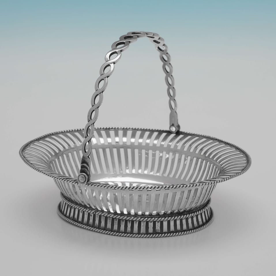 Antique Sterling Silver Sweetmeat Basket - Edward Aldridge, hallmarked in 1753 London - George II