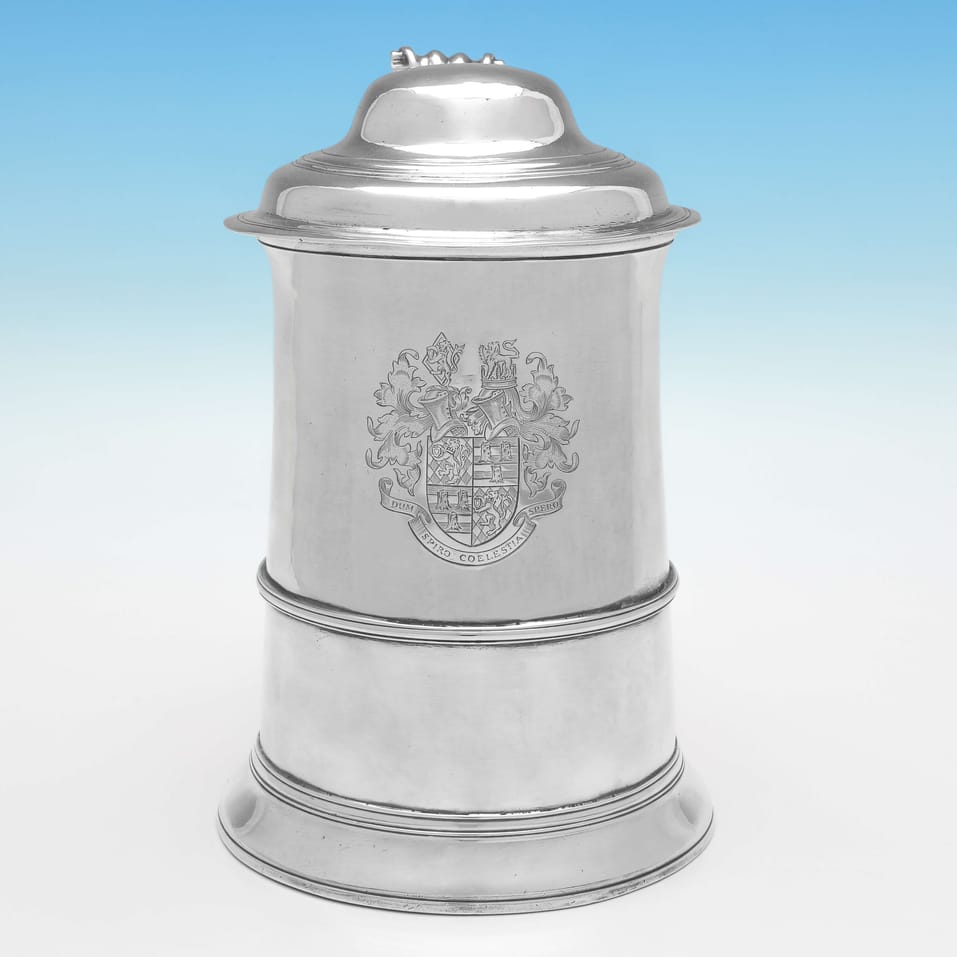 Antique Sterling Silver Straight Sided Tankard - John King, hallmarked in 1774 London - George III - Image 2