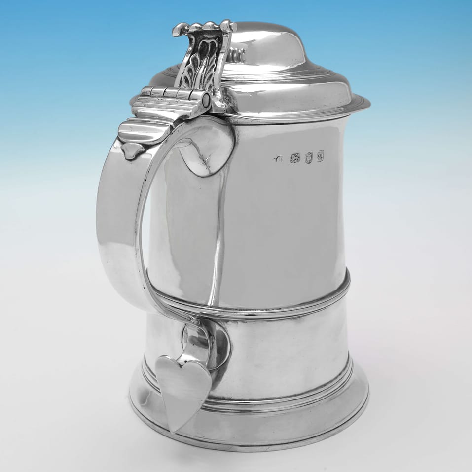 Antique Sterling Silver Straight Sided Tankard - John King, hallmarked in 1774 London - George III - Image 3