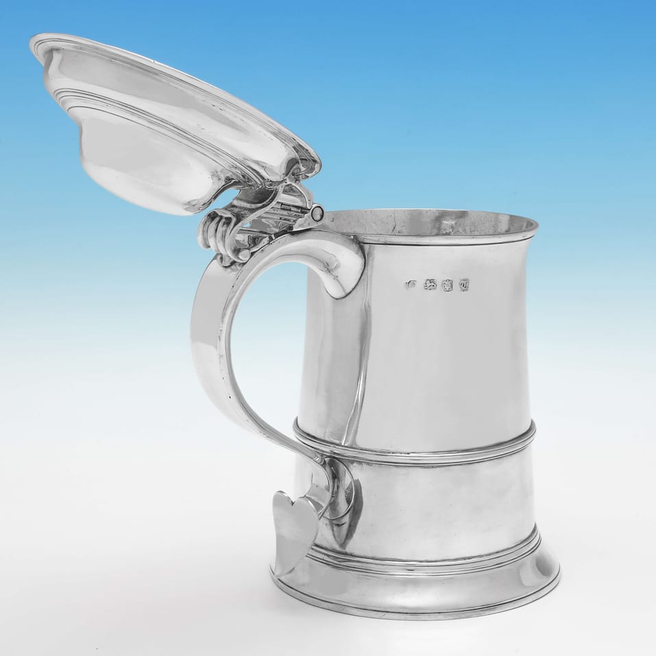 Antique Sterling Silver Straight Sided Tankard - John King, hallmarked in 1774 London - George III - Image 4