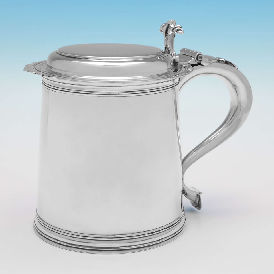 Sterling Silver Flat Top Tankard - Goldsmiths & Silversmiths Co., hallmarked in 1931 London - George V