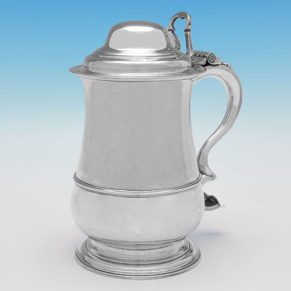 Antique Sterling Silver Tankard - William Cox III, hallmarked in 1781 London - George III