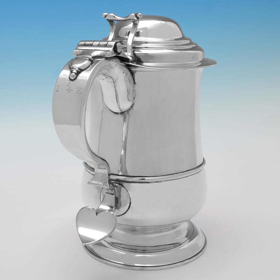 Antique Sterling Silver Tankard - David Crawford, hallmarked in 1772 Newcastle - George III - Image 3