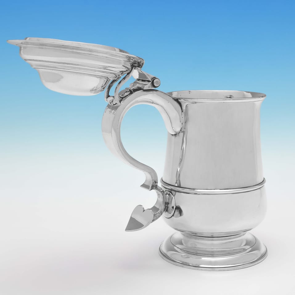 Antique Sterling Silver Tankard - David Crawford, hallmarked in 1772 Newcastle - George III - Image 4