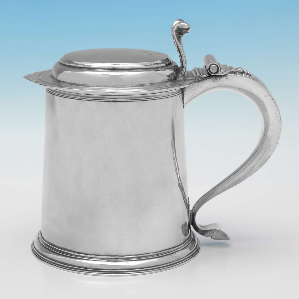 Antique Britannia Standard Silver Tankard - James Chadwick, hallmarked in 1698 London - William III