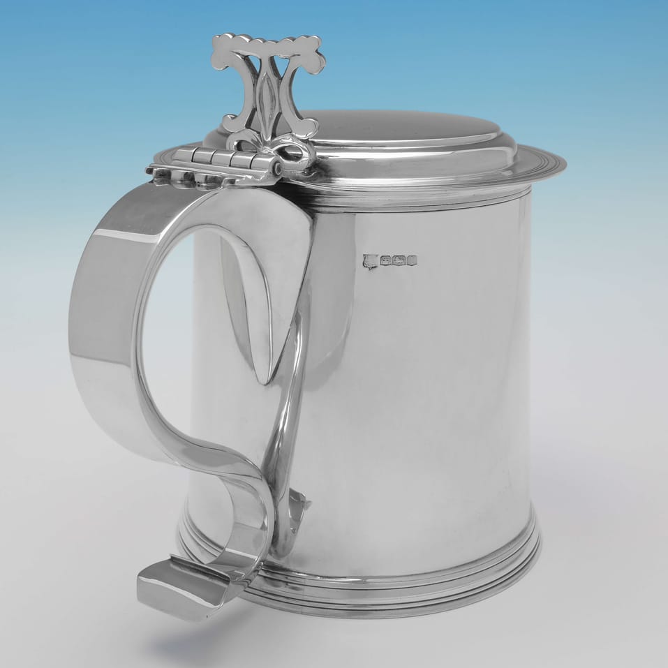 Sterling Silver Flat Top Tankard - Thomas Bradbury & Sons, hallmarked in 1928 Sheffield - George V - Image 3