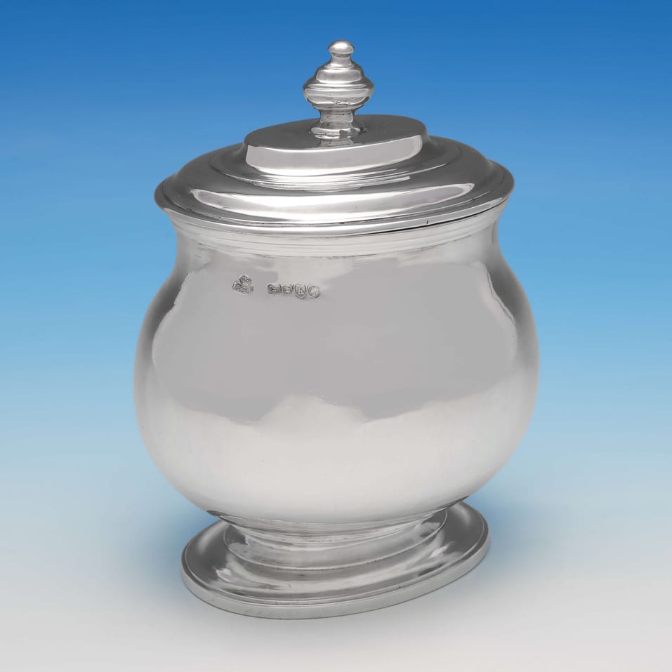 Antique Sterling Silver Tea Caddy - C. F. Hancock & Co., hallmarked in 1885 London - Victorian