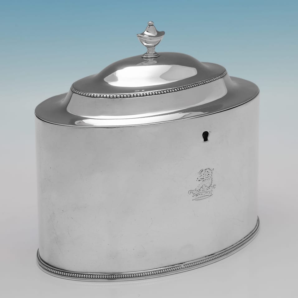 Antique Sterling Silver Tea Caddy - Robert & David Hennell, hallmarked in 1800 London - George III - Image 2